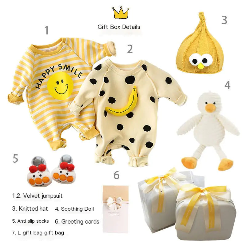 Newborn Gift Box with Summer Dress and Baby Supplies