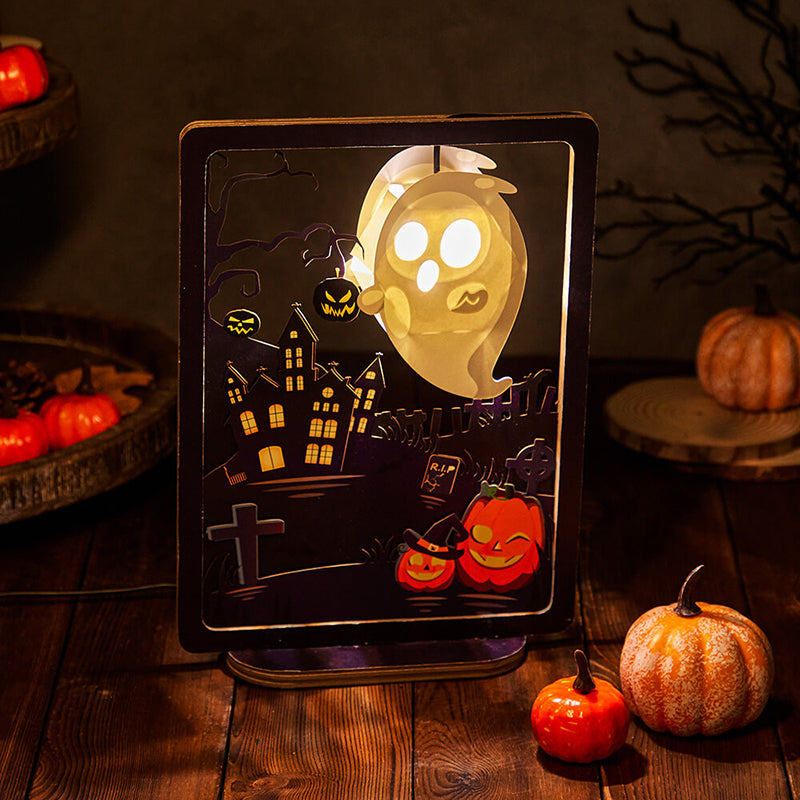 3D Paper Sculpture Night Light Fall Truck Halloween Gifts for Kids and Adults Great Decor Light in Bedroom Living Room