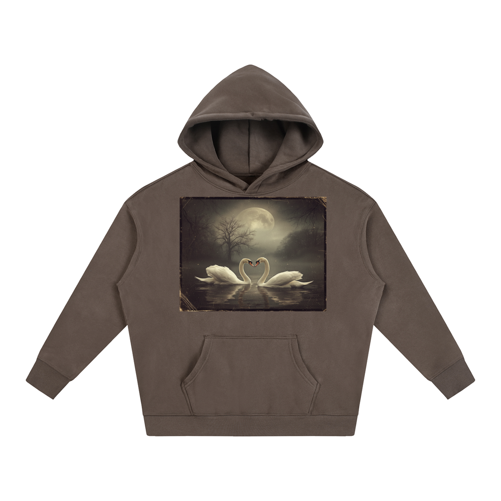 Swan Love Lake Oversize Fleeced Hoodie