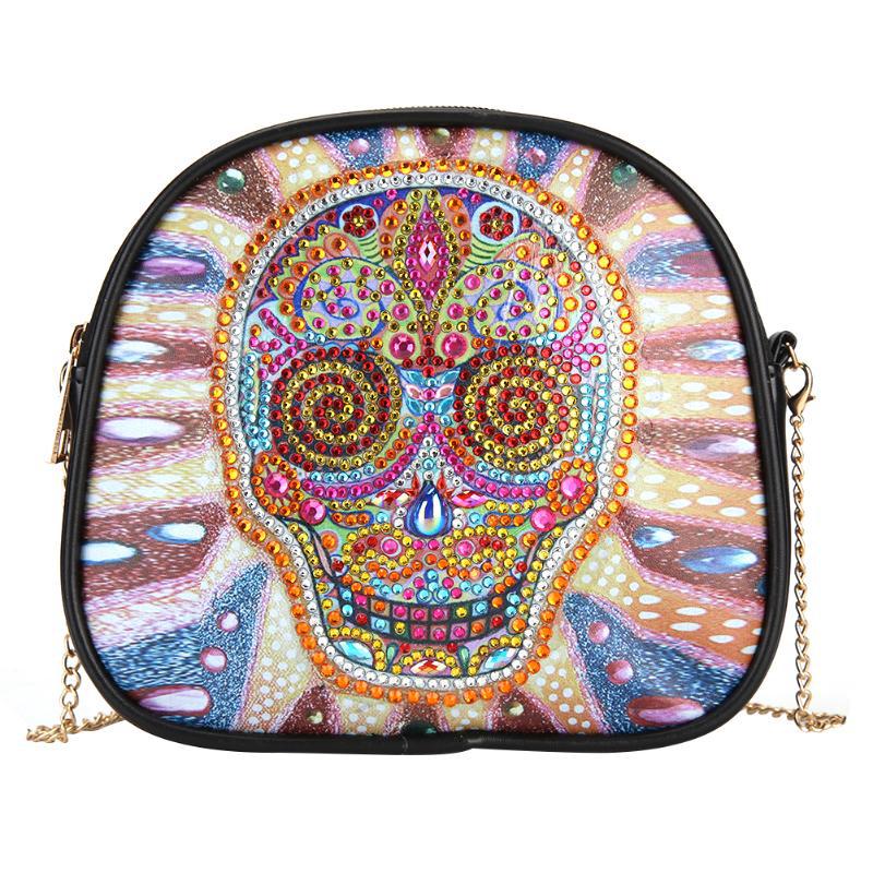One-Shoulder Handmade Peacock Mandala Diamond Satchel