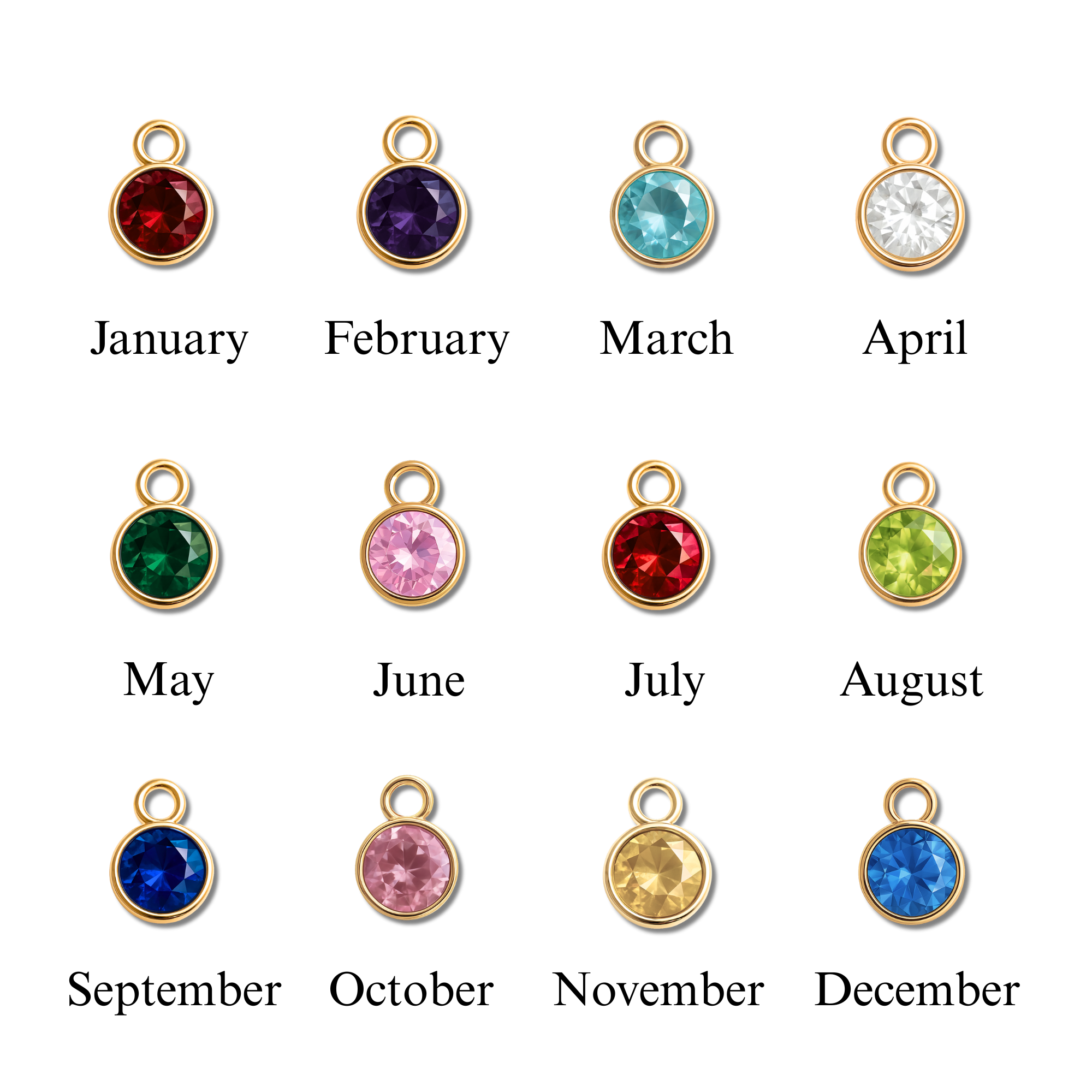 Coin Necklace with Birthstone Customize with Name and Birth Year