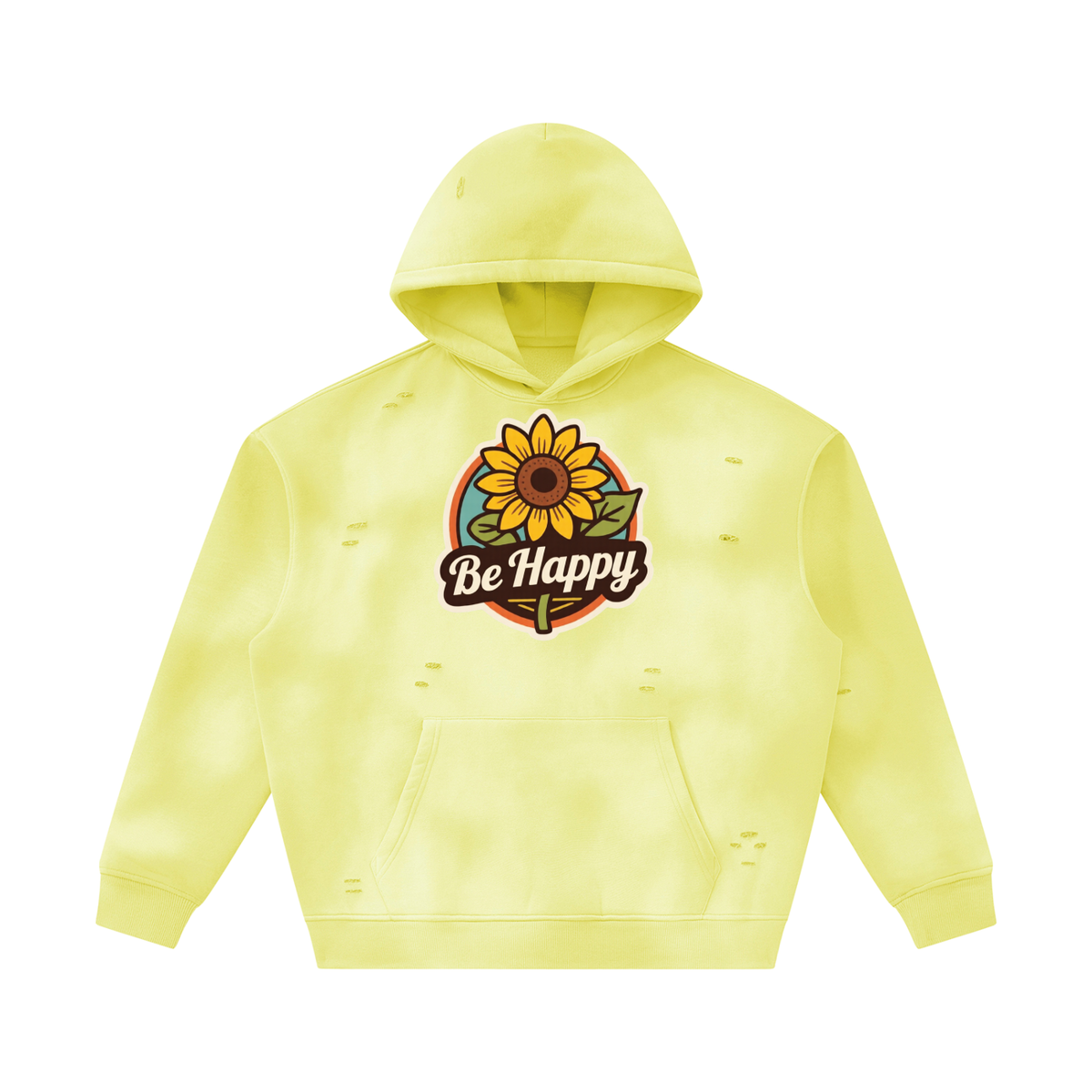 Unisex Sunfade Frayed Fleece Hoodie