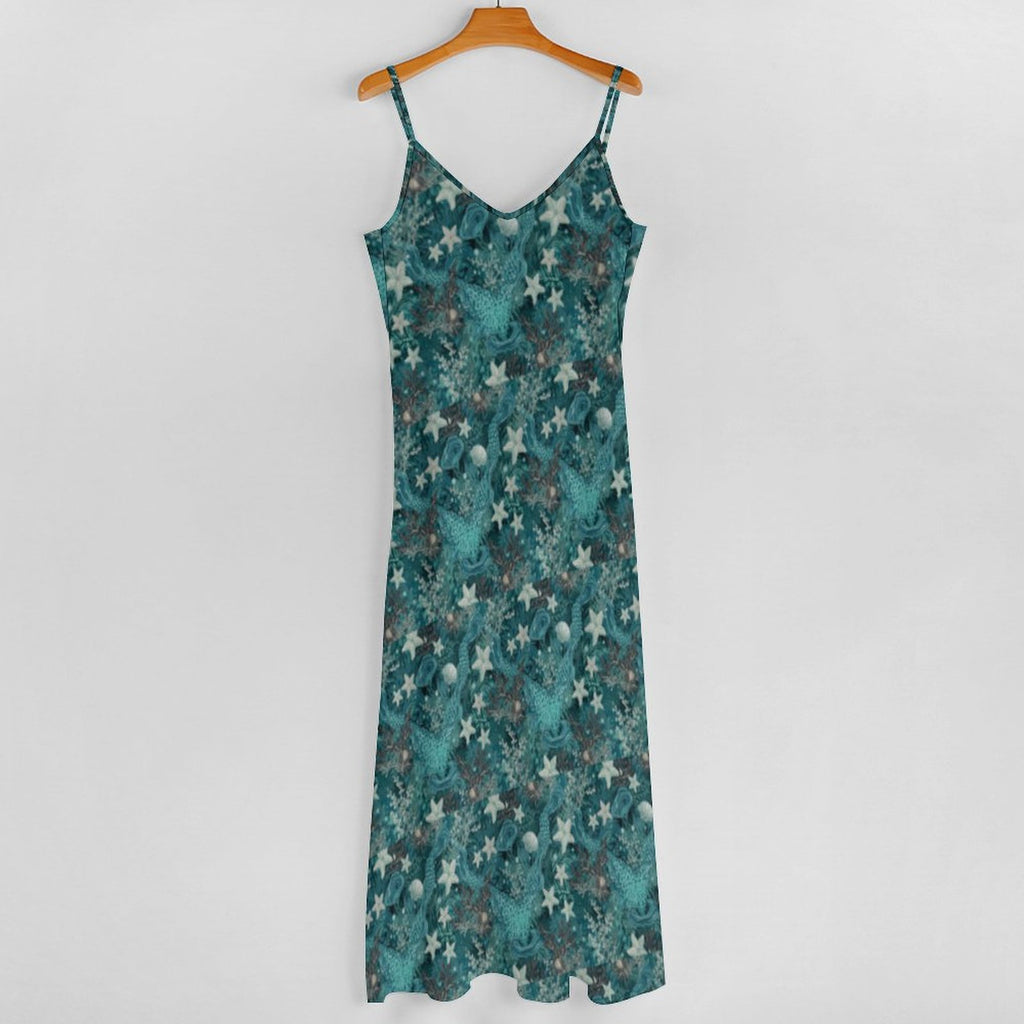 Women's Spaghetti Strap V-Neck Maxi Dress