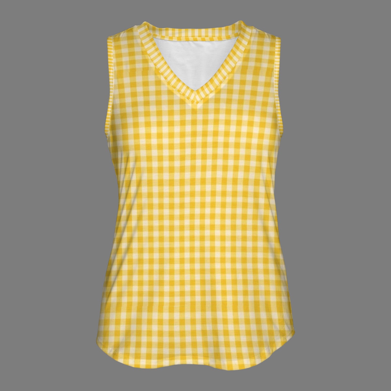 yellow checkered picnic blanket pattern