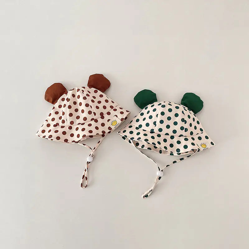 Cute Cartoon Dot Print Baby Bucket Hat for Summer