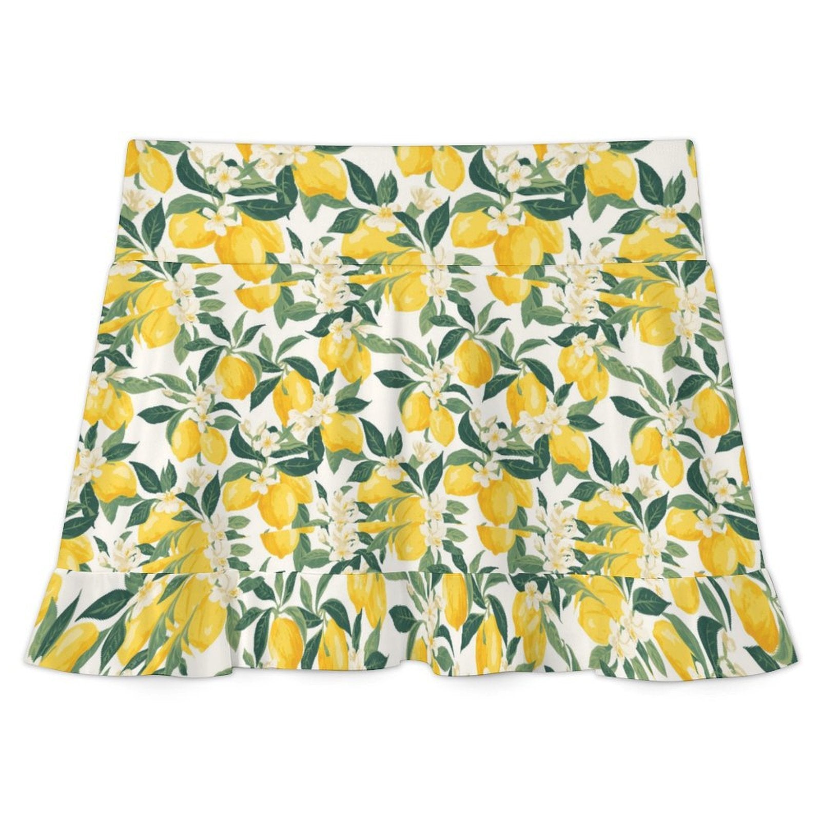 Custom Women's High Waist Tennis Skirt Pocketed Ruffle Hem Athletic Skort