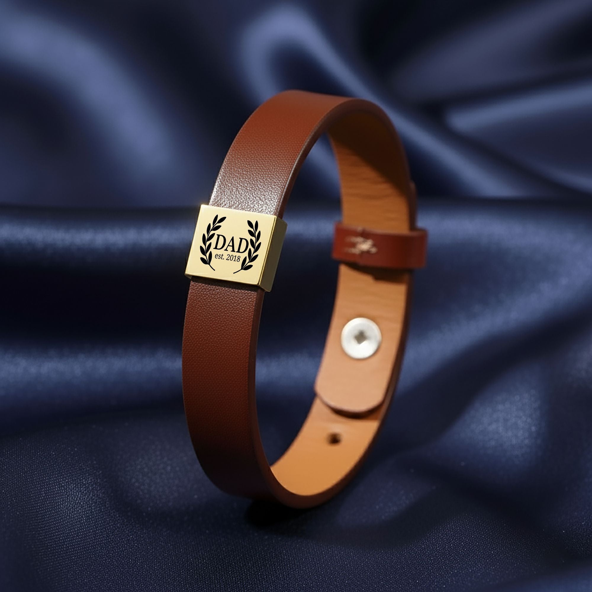 Premium Engraved Men's Leather Bracelet Customize
