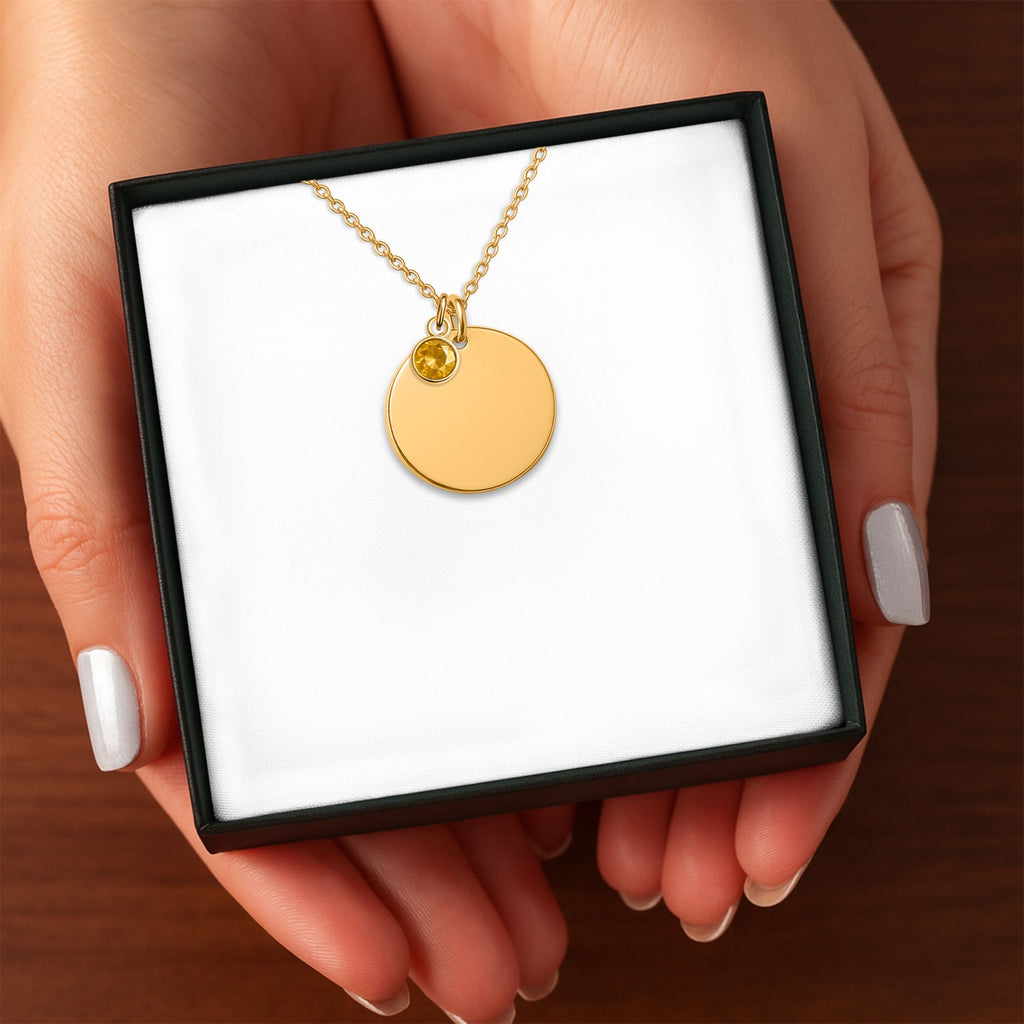 Coin Necklace with Birthstone
