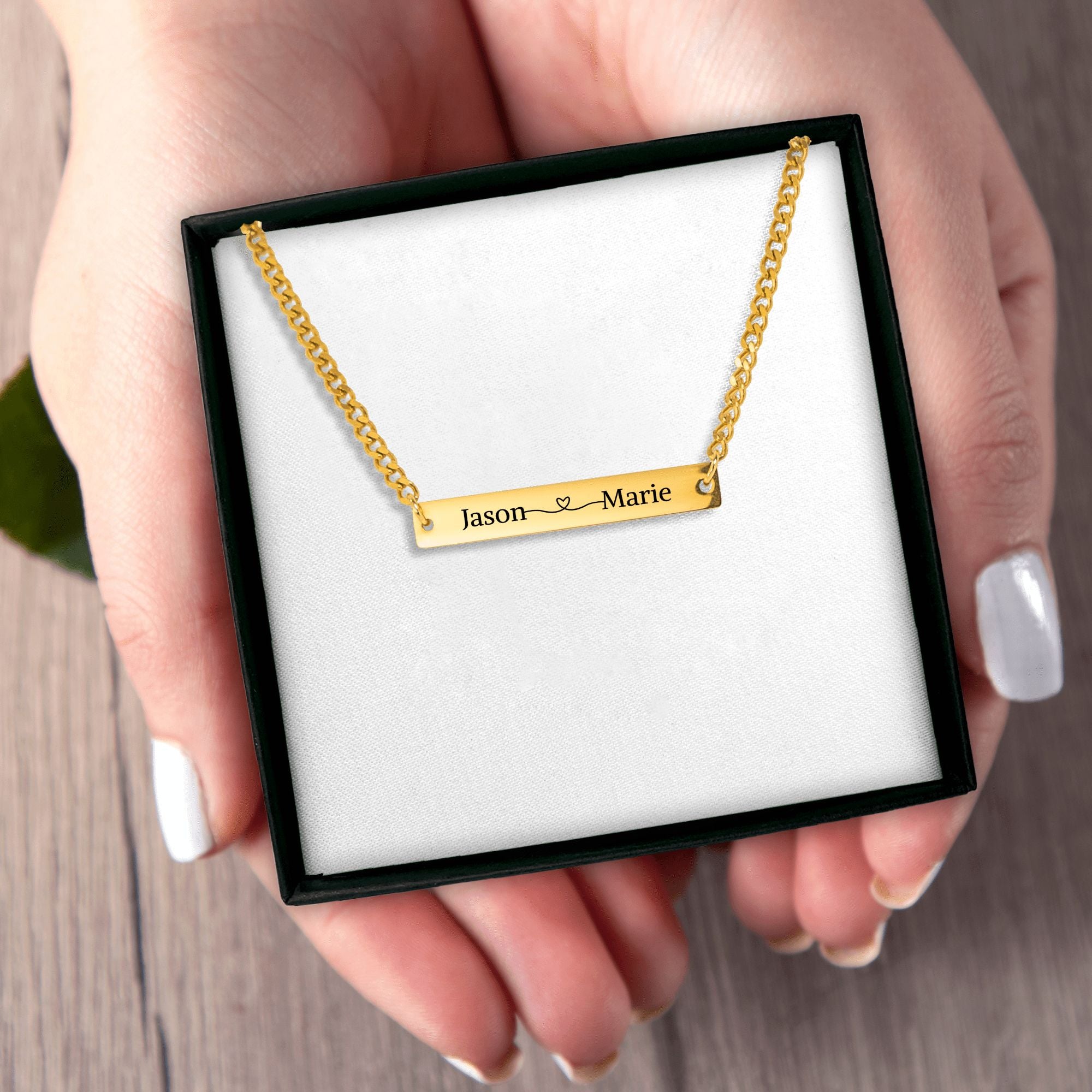 Cuban Bar Necklace Romantic Customizable