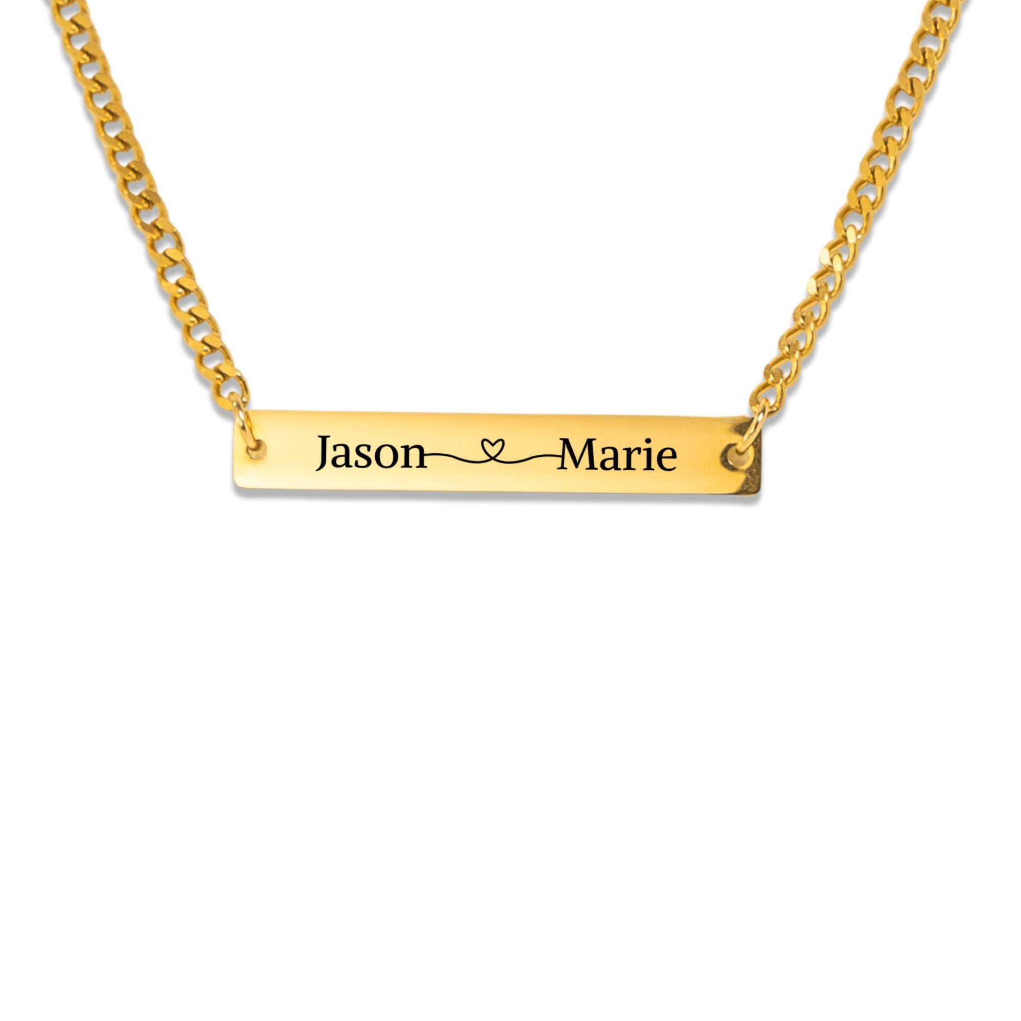 Cuban Bar Necklace Romantic Customizable