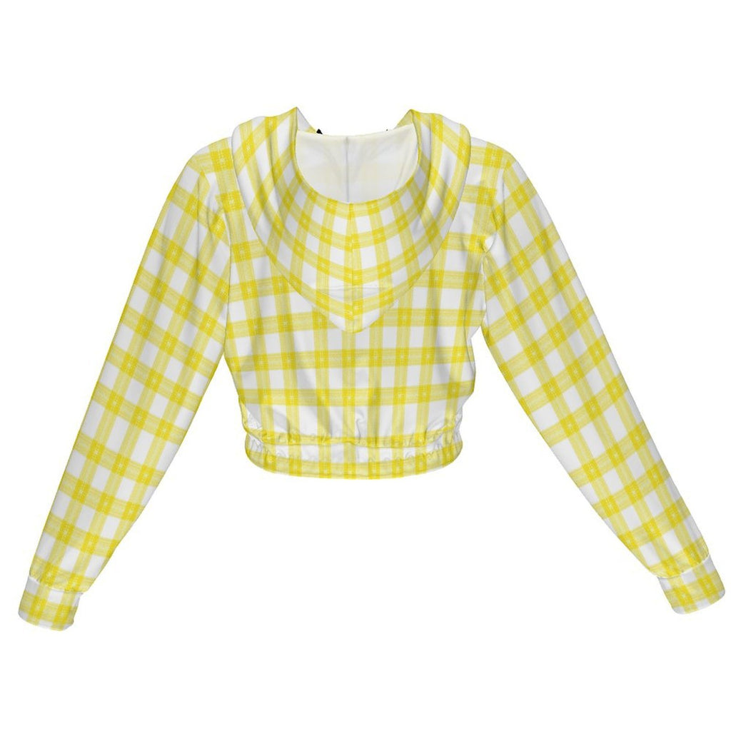 Custom Womens Long Sleeve Zip Up Cropped Hooded Jacket