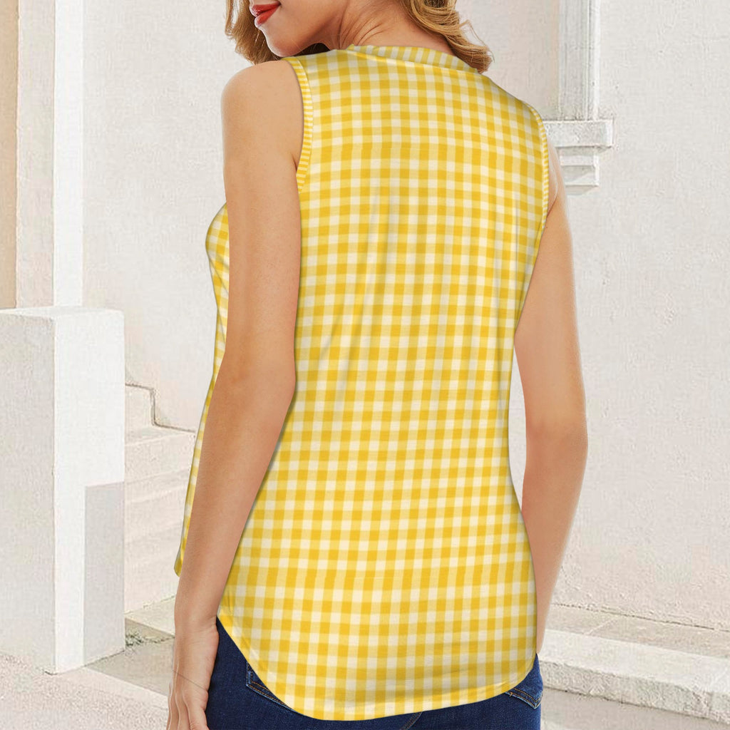 yellow checkered picnic blanket pattern