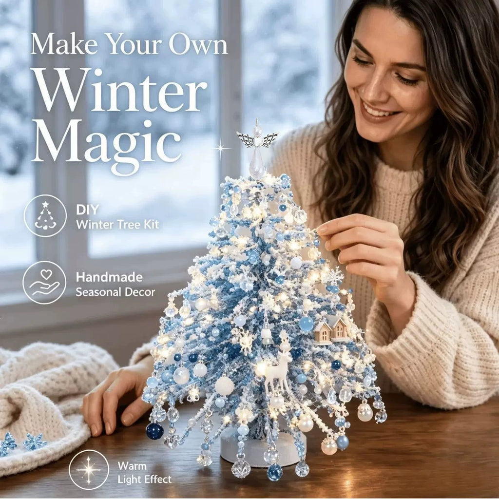 DIY Beaded Mini Holiday Tree Kit – Halloween & Christmas Handmade Tabletop Decor, Seasonal Craft Gift