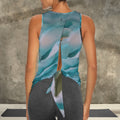 Blue Painted Flower Athletic Top