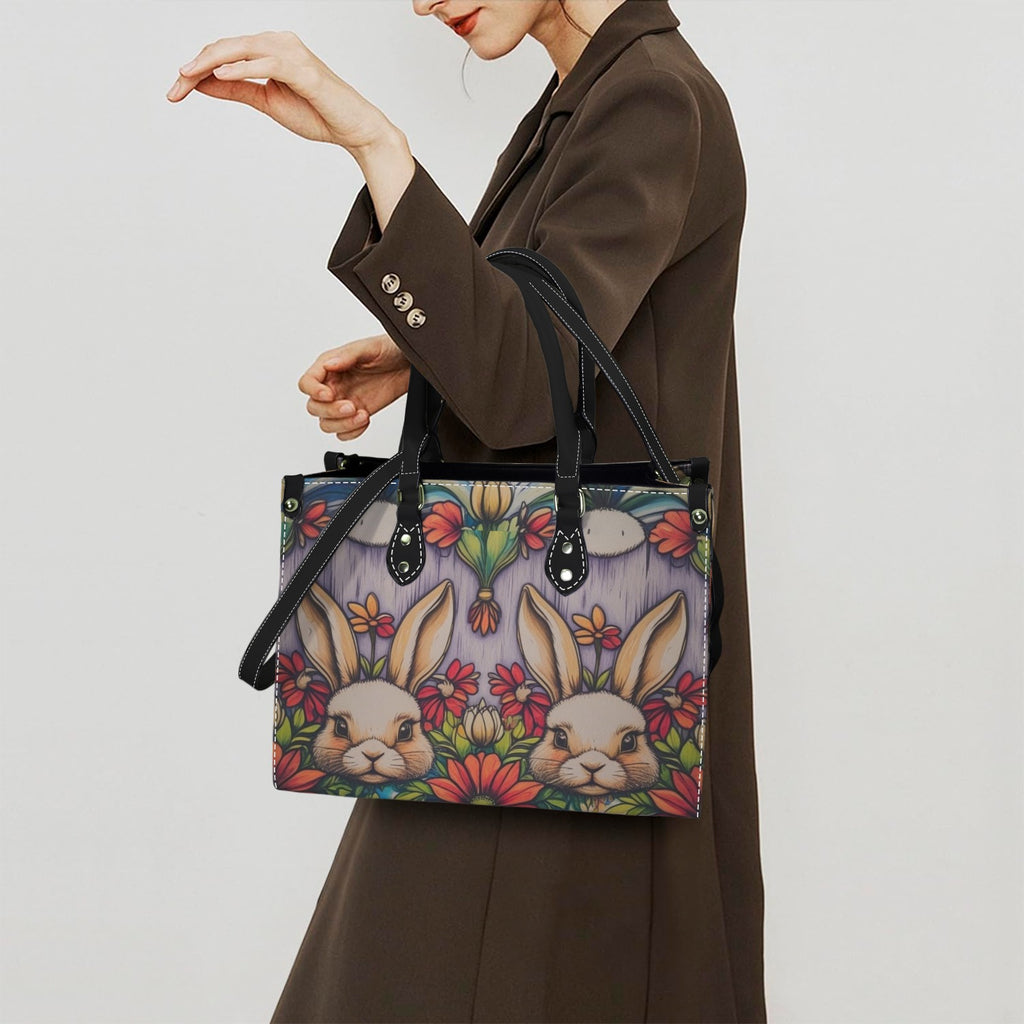 Bunny Garden Leather Handbag
