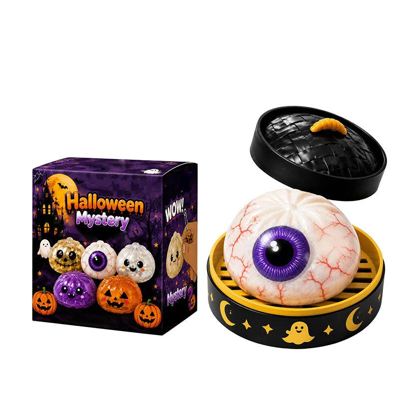 Halloween Ghost Squishy Toys, Cute Dumpling Stress Relief Squeeze Toys Gift Set for Kids & Halloween Party Favors