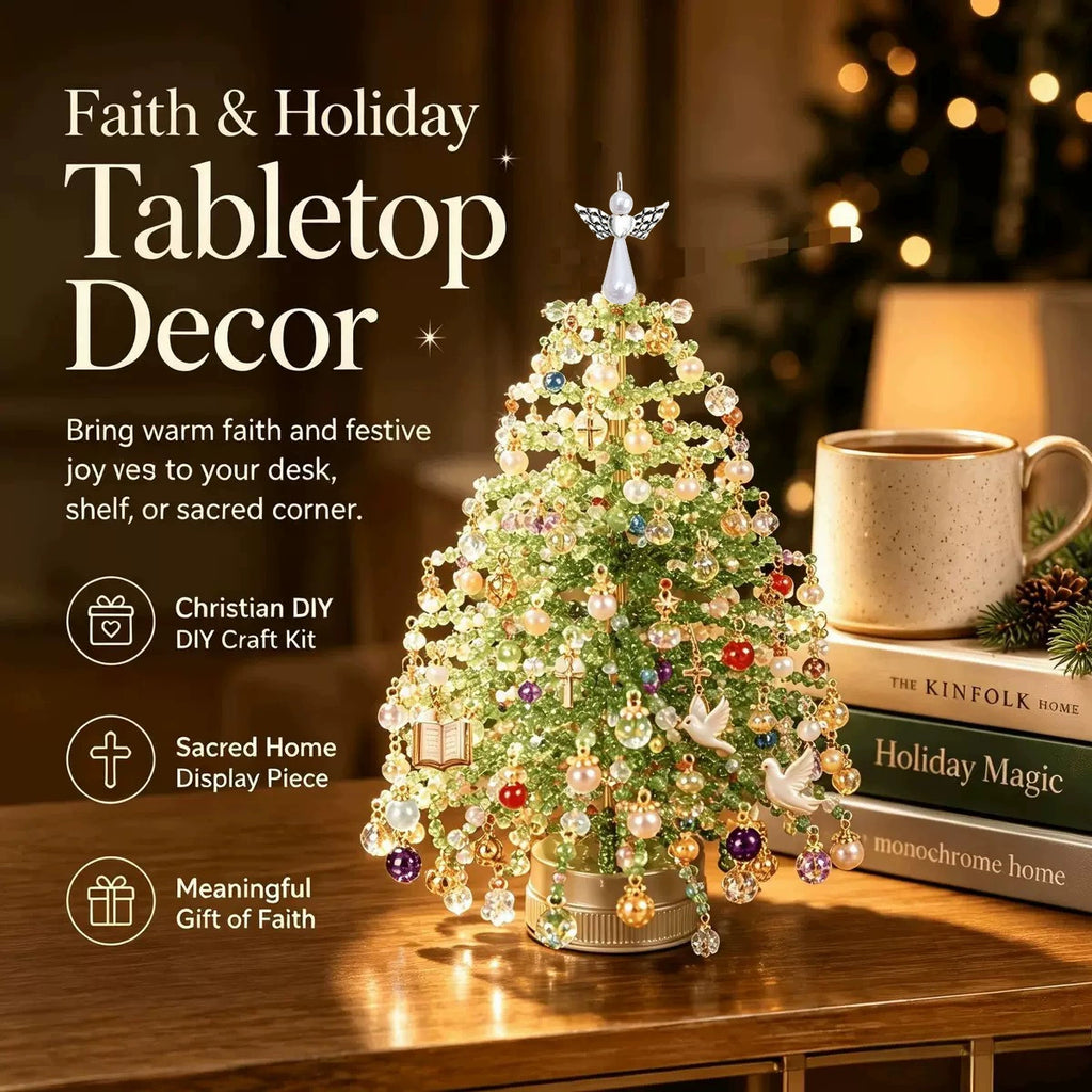DIY Beaded Mini Holiday Tree Kit – Halloween & Christmas Handmade Tabletop Decor, Seasonal Craft Gift
