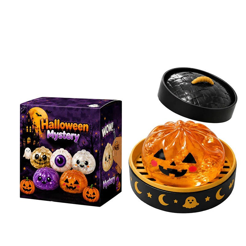 Halloween Ghost Squishy Toys, Cute Dumpling Stress Relief Squeeze Toys Gift Set for Kids & Halloween Party Favors
