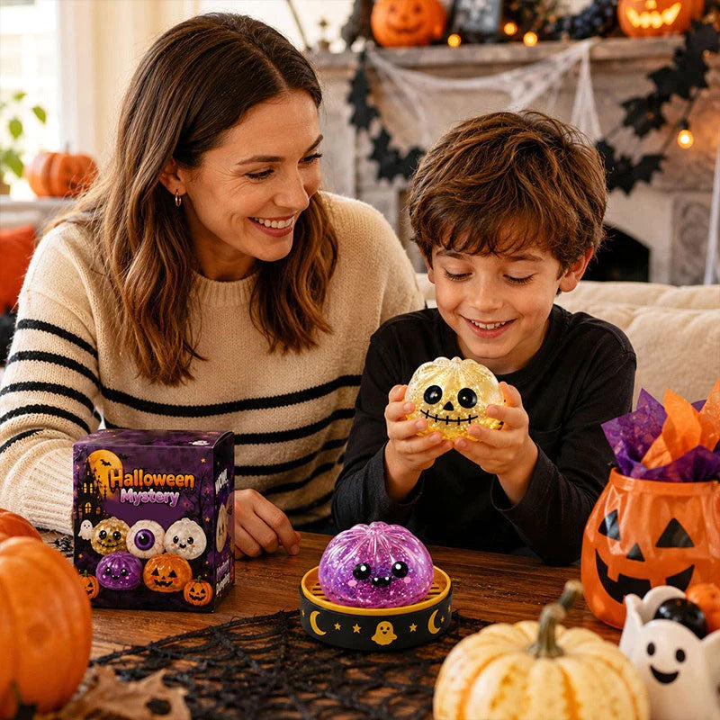 Halloween Ghost Squishy Toys, Cute Dumpling Stress Relief Squeeze Toys Gift Set for Kids & Halloween Party Favors