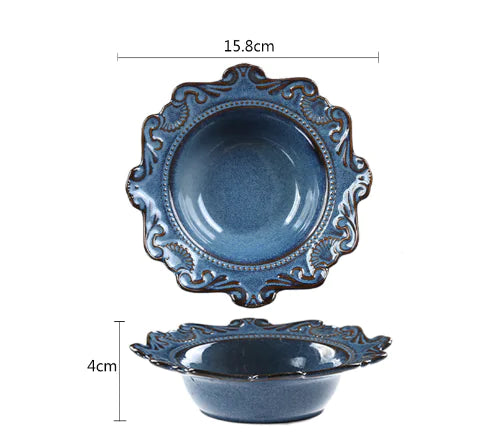 Creative Baroque European Tableware Set (Dinner Plates & Bowls)